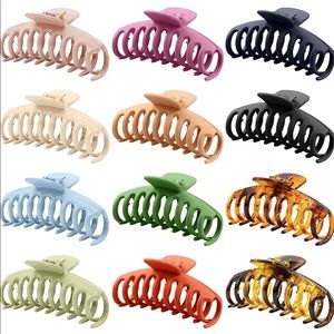 12 Large Hair Claw Clips